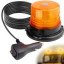 Led Strobe Light, 40 LED Amber Warning Safety Flashing Strobe Lights, 12V-24V LED Beacon Lights with Magnetic and 16 ft Straight Cord, for Forklift Trucks, Clearance Vehicles, Transportation Vehicles