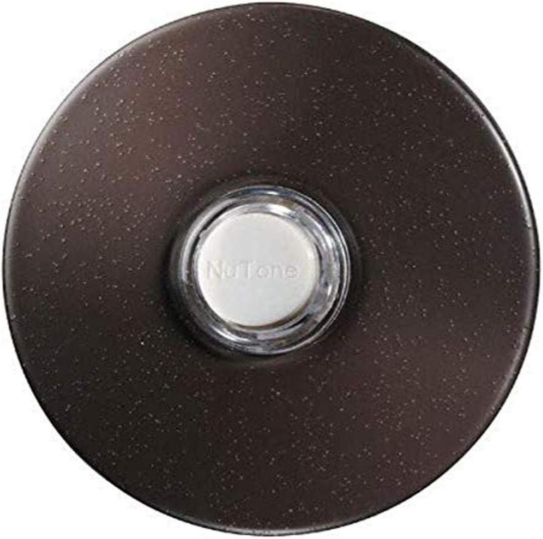 NuTone PB41LBR Wired Lighted Round Stucco Door Chime Push Button, Oil-Rubbed Bronze