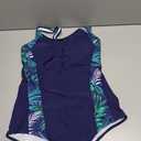 Aqua Eve Plus Size Swimsuits Athletic One Piece Bathing Suit for Women Tummy Control Slimming Swimwear (Navy and Leaf, 14 Plus)