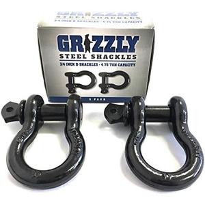 D Ring Shackles, 3/ 4 Inch, Black, 2 Pack – Heavy Duty Forged Steel with 4.75 Ton Capacity – Ideal for Jeeps, ATV’s, Trucks to use with Recovery, Towing, Snatch Straps, Snatch Block, Tree Savers