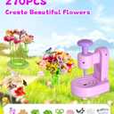 Fabric Flower Bouquets Toys for Girls Ages 4-8, DIY Flowers Craft Kits for Kids, Flowers Making Toy with Storage Box, Arts & Crafts for 4 5 6 7 8 Years Toddler Girl, Gift for Birthday & Christmas (purple)