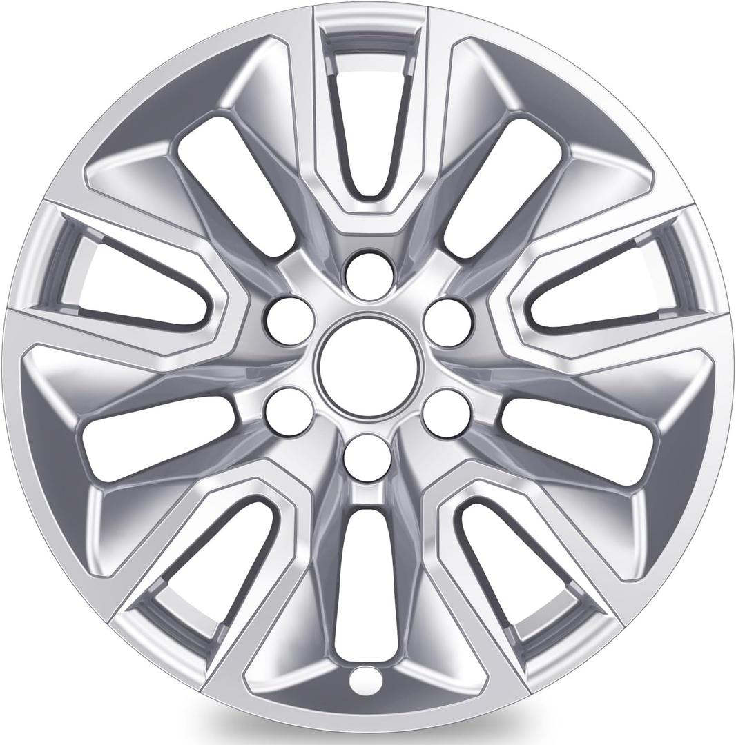TangMiGe 4-Pack Wheel Skins Compatible with Chevrolet Silverado 1500 2019-2024, Chevy Tahoe 2021-2023, Chevy Suburban 2021-2024, 20 inch 20" Alloy Wheel, Wheel Cover (Bright Silver)