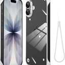 Phone Case, Compatible with iPhone 17, Transparent Electroplated Silver Phone Case, Frameless Design, with Camera Lens Protection.