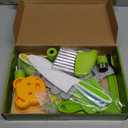 28PCS Toddler Knife Set - Kids Knifes for Real Cooking, Montessori Kids Kitchen Knife Set with Cutting Board Crinkle Cutters Kid Safe Knives, Toddlers Kitchen Tools for Age 2-10 Year Old Girl Boy