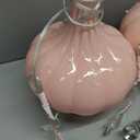 JONATHAN Y 28.5" Pink Glass Teardrop LED Table Lamp Set of 2 for Living Room Bedroom Nightstand, White Linen Shade Modern Transitional Bedside Desk Lamp JYL1079A-SET2