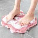 Shower Foot Scrubber Mat, Shower Foot and Back Scrubber with Wall Mount Suction Cups, Foot Scrubber for Use in Shower for Improve Skin Exfoliation (Pink) 4 Pack