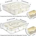 Peppry Snackle Box Charcuterie Container Divided Serving Tray with Lid and Handle Portable Snack Platters for Fruit Nuts Candy Entertaining Party Picnic(8 Compartments)