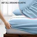 FreshCulture Twin Fitted Sheet Only 2 Pack - Hotel Quality Fitted Sheet Twin Size - Ultra Soft & Breathable - Brushed Microfiber - Deep Pocket - Cooling Fitted Sheets for Twin Size Bed (Light Blue)