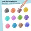 12PCS Cute Glitter Erasable Gel Pens, Multicolor Fine Point 0.7mm, Retractable, for Journaling, Drawing, Note Taking