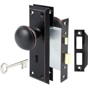 HomeGuard Mortise Door Knob Lock Set with Deadbolt for Interior Doors with Skeleton Keys, Fits 1-3/8" - 1-3/4" Interior Doors, Oil Rubbed Bronze Finish (Single Pack)