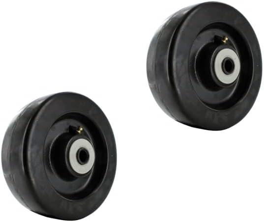 6" Diameter X 2" Width Phenolic Wheel,Black Flat Tread, Medium/Heavy Duty with 1/2 Roller Bearings. 800-1300 lbs Capacity (6" 2-Pack [ 2 Wheel ])