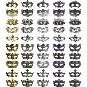 yeload Masquerade Masks 100 Bulk Vintage Masks of Masquerade Party, Venetian, Mardi Gras, Halloween, Masks for Women, Men (Multi)