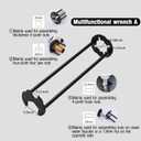 2pcs Basin Wrench Multifunctional Sink Wrench 7 Sizes Faucet Tool Four-jaw Hex Spanner Universal Plumbers Tool for Tight Spaces Kitchen Bathroom Home