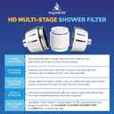 Aquabliss Heavy Duty Shower Filter Latest Superior Advanced 30x Filtration - Universal Multi-Stage Shower Head Filter Reduces Chemicals, Chlorine & Odors - Chrome (SF500)