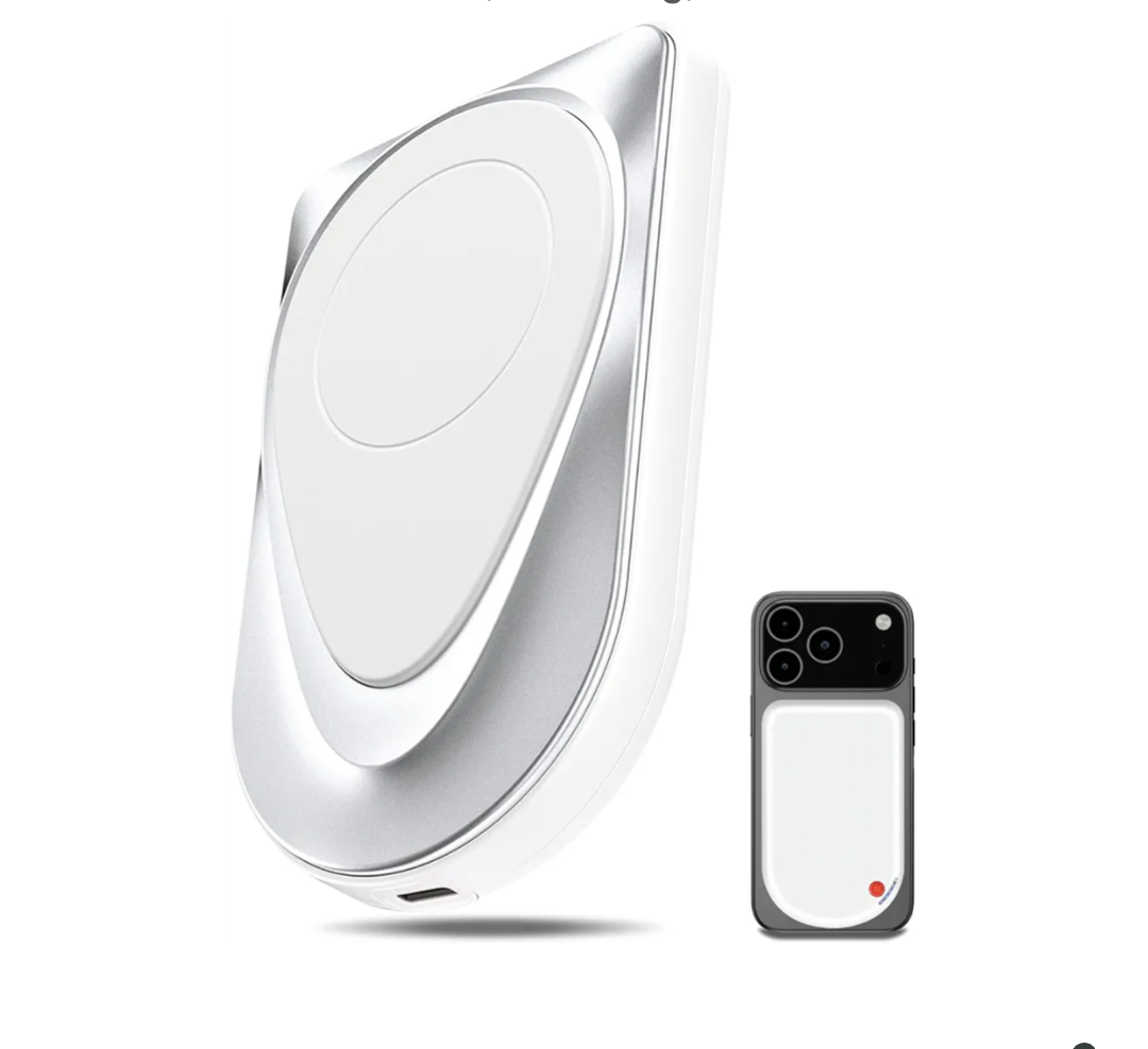 Magnetic Portable Charger, 10000mAh Wireless Power Bank USB-C Cable, MagSafe-Compatible Battery,Portable Charger Power Bank for iPhone 17/16/15/14/13/12 Series, Samsung,Android (White)