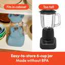 bella 10 Speed Countertop Blender, Juicer & Smoothie Maker, Fits-anywhere Kitchenware, Slim Flip & Store Design, Dishwasher Safe 48oz Capacity Pitcher & Lid, Stainless Steel Blade, 450 Watt, Surf