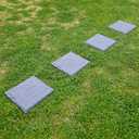 Garden Stepping Stones with Stakes Set of 4, PP Walkway Pads, 15.5" x 15.5", Weather-Resistant, Easy Installation (4 Pcs, Gray)
