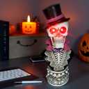 16.5" Halloween Skull Head Decor Statue, Decoration Home Decoration Party Decoration, Skeleton Collection Statue, Halloween Statues, Resin, Mr. Skeleton