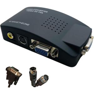 M MAKETHEONE RCA to VGA Adapter, Composite AV S-Video RCA Input to VGA Female Output Converter, Transfer Video Graphic Signal from CCTV PC Laptop DVD DVR VCR TVBox to Monitor Projector Computer