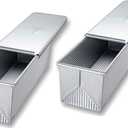 USA Pan Pullman Loaf Pan with Cover, Large w Set of 2 (13 x 4)