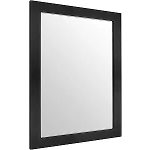 Rectangular Wall Mirror 25.5x17.75, for Bathroom, Bedroom, Entryway, Living Room, Black  