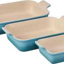 Le Creuset Stoneware Heritage Set 3 Rectangular Dishes, Caribbean