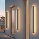 2 Pack 39.4In Long Outdoor LED Wall Light 3000K Modern Exterior Wall Sconce Light IP65 Waterproof for House Porch Courtyard (Black)