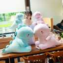 VHYHCY Cute Dinosaur Plush Toys, Fat Dinosaur Stuffed Animals Dolls, Soft Plush Dino Plushie, Birthday Gifts for Kids Girls Boys Pink 12 inch