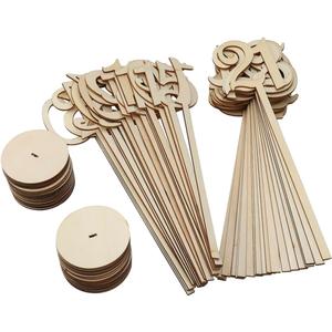 ABOOFAN 40pcs Wooden Table Numbers Holders for Wedding Seating Chart 1-40 with Round Base