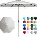 JEAREY 11' Patio Umbrellas Outdoor Table Market Umbrella w/Crank, 8 Sturdy Ribs, UV Protection Windproof for Garden, Deck, Backyard, Pool(Foggy Gray)