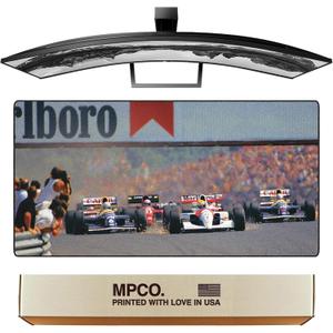 MPCO. Original Large Gaming Desk Mat  36" x 17" Aeroglyde Racing Series Hungarian GP, 91 Full Desk Mouse Pad for Smooth Precision  Non-Slip, Washable Extra-Large PC Mouse Pad for Gaming Sessions