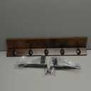 BAMEOS Wall Mounted Coat Rack with Adjustable Easy Install, Rust Proof, Brown Wooden Material, 28.9 Inch Length
