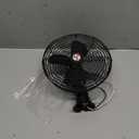 Heavy Duty All Metal 12V Car Fan, 8inch fan blade with Black Finished and 2 Speed Switch, Ventilation Electrical Cooling Air Metal Fan for Cars, Trucks, RV, Delivery Vehicle, Bus, Van