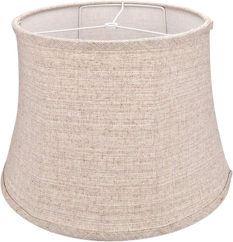 Tootoo Star Brown Large Drum Lamp Shade for Chandeliers Floor Light and Table Lamp,12x16x11" Spider,Fabric Natural Linen Hand Crafted (Brown)