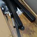 Claiks Electric Standing Desk, Adjustable Height Stand up Desk, 24x48 Inches Sit Stand Home Office Desk with Splice Board, Black Frame/Rustic Brown Top