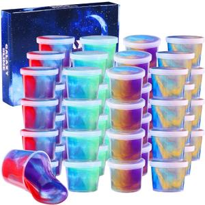 Galaxy Slime 24pack, Party Favors, DIY Stress Relief Putty Toy, Birthday Halloween Christmas Stocking Stuffers, Classroom Reward for Girls and Boys