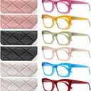 CCVOO Stylish Reading Glasses - Mothers Day Gift for Mom - Lightweight Blue Light Blockers, UV400, Spring Hinge (Multicolor Flair)