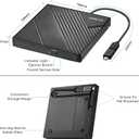 External DVD Drive USB 3.0 USB C CD Burner CD/DVD +/-RW Optical Drive, Slim Portable DVD CD ROM Rewriter Writer Duplicator for Laptop Desktop PC Windows 11/10/8/7 MacBook Mac Linux OS Apple