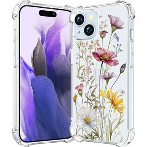 Compatible with iPhone 15 Case Clear Cute for Women - Rugged Phone Cases Funda Protector Cover Skin (Pink Flowers Spring Wild) Compatible with iPhone 15 Case Clear Cute for Women - Rugged Phone Cases Funda Protector Cover Skin (Pink Flowers Spring Wild)