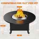 Fire Pit Surround Tabletop for Solo Stove Bonfire,Foldable Surround Table with Wheels for Safety & Easy Clean,42" Powder-Coated Steel Wood Burning Stove Surround Table Top,Accessories for Solo Stove