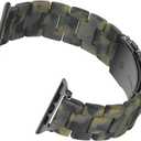 Band Compatible with iWatch 38mm 40mm 41mm 42mm, Colorful Resin Replacement Bracelet Strap for Apple Watch Series 10/9 / 8 / Ultra / 7 / SE / 6/5 / 4/3 Women Men (Army Green)