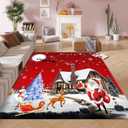 kxry Area Rugs 2X3 Feet, Merry Christmas Soft Machine Washable Area Rugs Santa Claus Deer Christmas Tree Snowman Non Slip Foldable Floor Carpet for Living Room Bedroom Dining Room Dorms