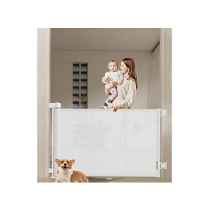 Upgraded 71" Retractable Baby Gates with Reinforced Strip Design to Prevent Crawling Through, 34" Tall Retractable Dog Gate, 6 FT Retractable Gates for Stairs, Doorways, Hallways