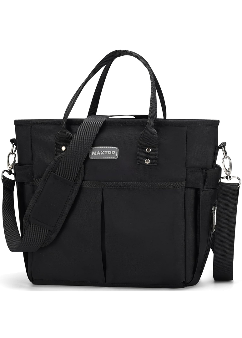 MAXTOP Lunch Bag Women for Work Insulated Thermal Lunch Box for Men with Wide-Open Pocket Reusable Leakproof Cooler Bags with Removable Shoulder Strap for Teacher Nurse Office Picnic Travel Black