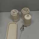 Bathroom Accessories Set, 6-Piece Bathroom Accessory Set, Toothbrush Holders Set, Soap Dispenser, Vanity Tray, Tumbler, Cotton Swab Jars, Bathroom Organizer for Modern Bathrooms(Beige)
