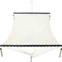 PNAEUT 2 Person Rope Hammocks for Outside, Handwoven Double Caribbean Hammock with Spreader Bar for Outdoor Indoor, Max 600 lbs Capacity (Cream)