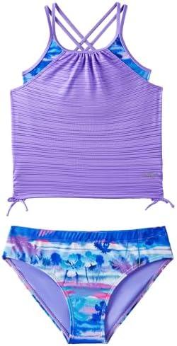 Angel season Girls Swimwear Teen Girl Tankini 2 Piece Swimsuit for Younth Bathing Suit Size 13-14 Two Piece Set Summer Beach Modest Swimsuit UPF 50+ Tween Swimming Suit Junior Tank Purple Hawaii