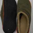 VeraCosy Men's Quilted Slip-on Slippers Technical-cloth Soft Fuzzy Comfy Non-slip Campground Style House Shoes Green 11-12