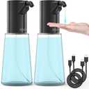 15 oz Automatic Soap Dispenser Touchless Rechargeable Dish Soap Dispenser Bathroom 4 Adjustable KitchenBlack+Black