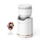 BRIOBITE Ice Cream Maker,Rechargeable Soft Ice Cream Machine with Low Noise,Compact for 1-2 Servings,Perfect for Sorbet,Gelato,Frozen Yogurt,White